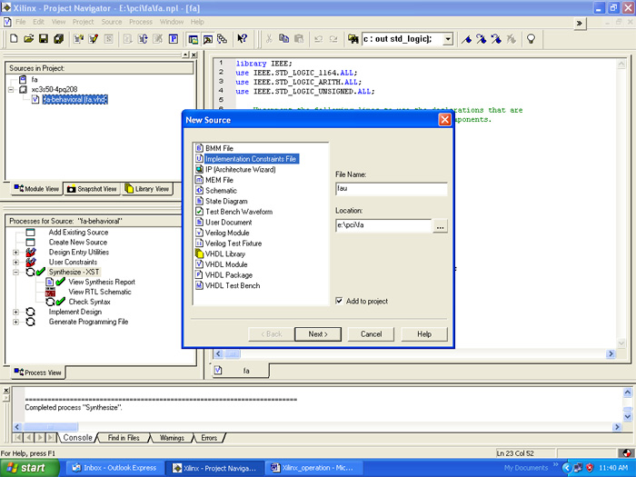 Screenshot of adding UCF file in Xilinx Screenshot of adding UCF file in Xilinx