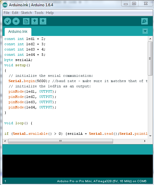 Screenshot of Arduino code used for initialization of Mobile Controlled Home Automation System