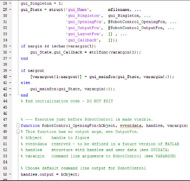 Screenshot of ArduinoIO Program Generated from Matlab GUI