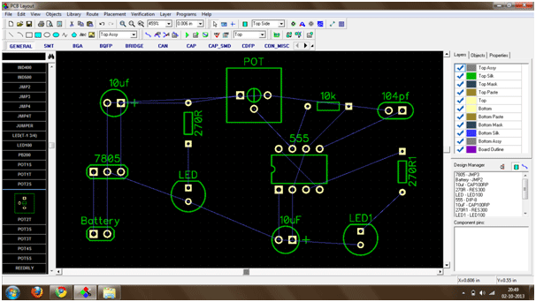 Screenshot of Automatic Routing on Diptrace