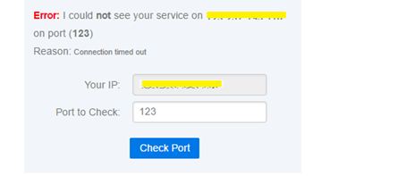Screenshot of Checking Server Port at CanYouSeeMe.org