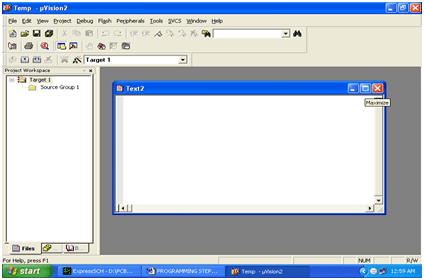 Screenshot of Code Editor window on Keil IDE