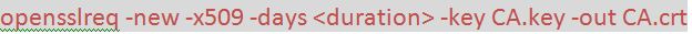 Screenshot of Command to Create CA Certificate