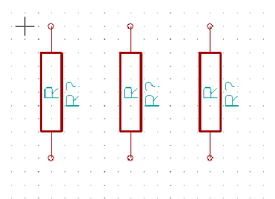 Screenshot of components drawn in KIcad