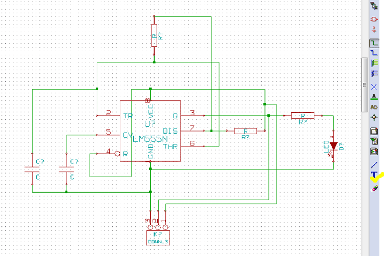 Screenshot of connecting components in KIcad