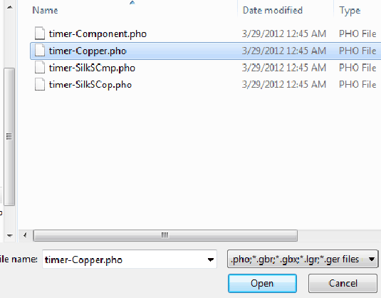 Screenshot of copper layer file