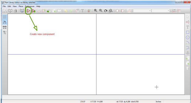 Screenshot of Creating New Component on KIcad