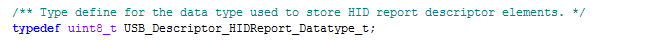 Screenshot of Data Input and Output report for generic HID device in LUFA Library