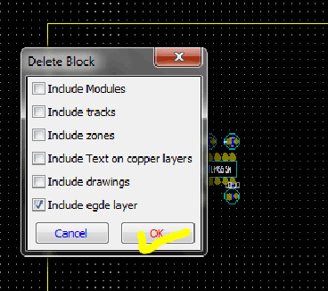 Screenshot of Delete Block window in KIcad