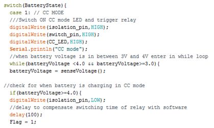 Screenshot of Digital Logic in Arduino Code for Switching Mechanism of Linear Regulator