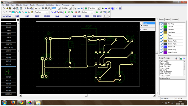 Screenshot of Drawing Layout Boundaries on Diptrace