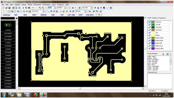 Screenshot of Final Layout on Diptrace 