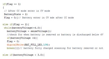 Screenshot of Flag Variable in Arduino Code for Switching Mechanism of Linear Regulator