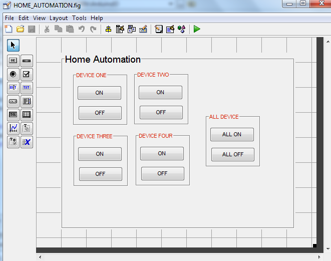 Screenshot of GUI designed on Matlab