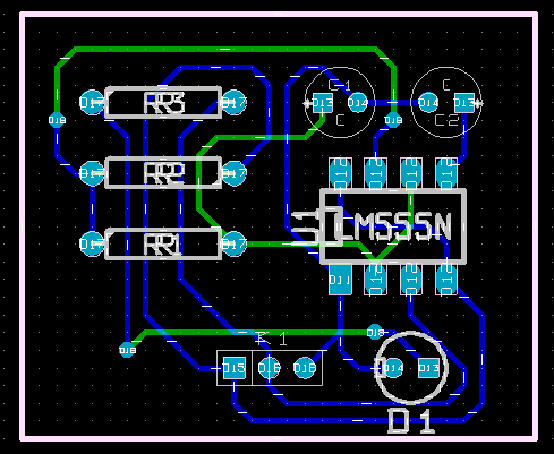 Screenshot of Gerber view of the selected layers in KIcad