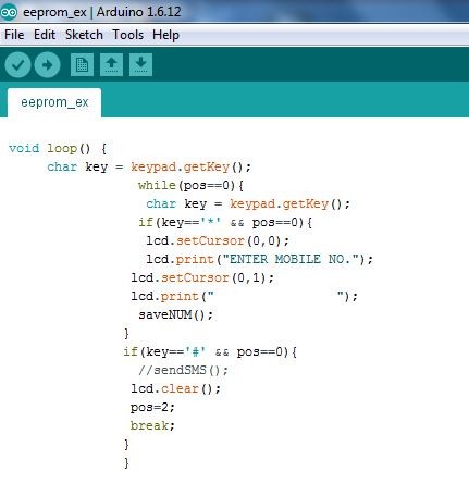 Screenshot of Loop Function in Arduino Code for Soil Moisture Detector and Mobile operated Automatic Water Pump Controller