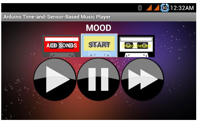 Screenshot of main application of Android Music App