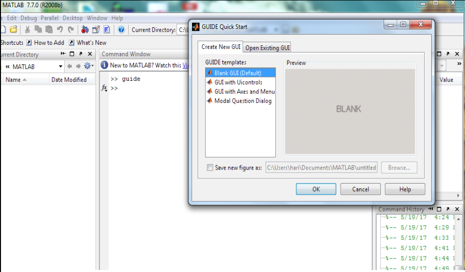Screenshot of Matlab GUI Guide Screenshot of Matlab GUI Guide