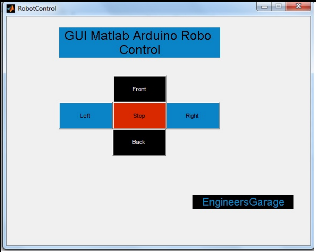 Screenshot of Matlab GUI for Robot Control