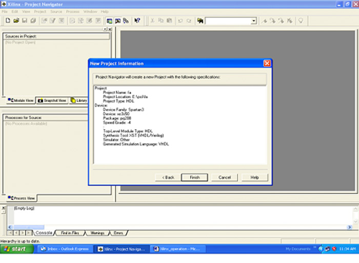 Screenshot of New Project Information Screenshot of New Project Information
