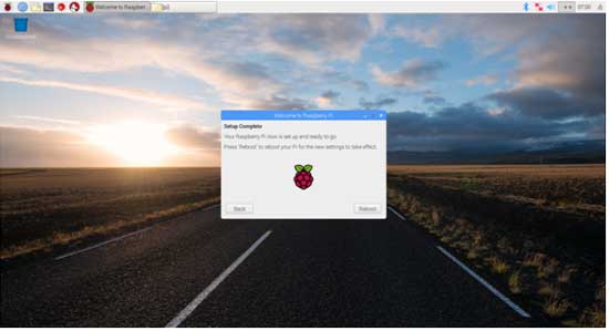 Screenshot of Raspbian desktop ready to use now, after reboot Screenshot of Raspbian desktop ready to use now, after reboot