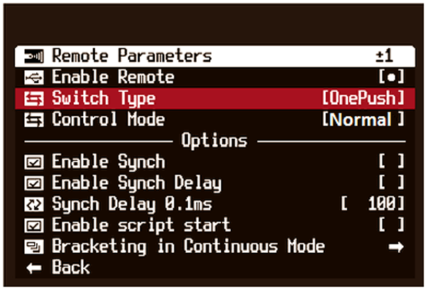 Screenshot of settings on a Canon Camera for enabling USB Camera