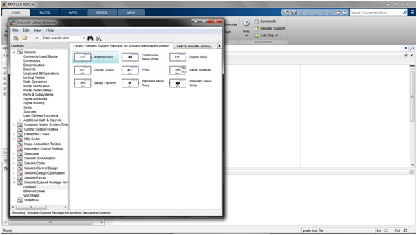 Screenshot of Simulink Library in Matlab