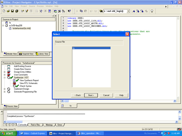 Screenshot of Source File in Xilinx Screenshot of Source File in Xilinx