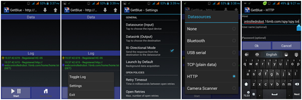 Screenshot of switching Bluetooth Connection for GetBlue App