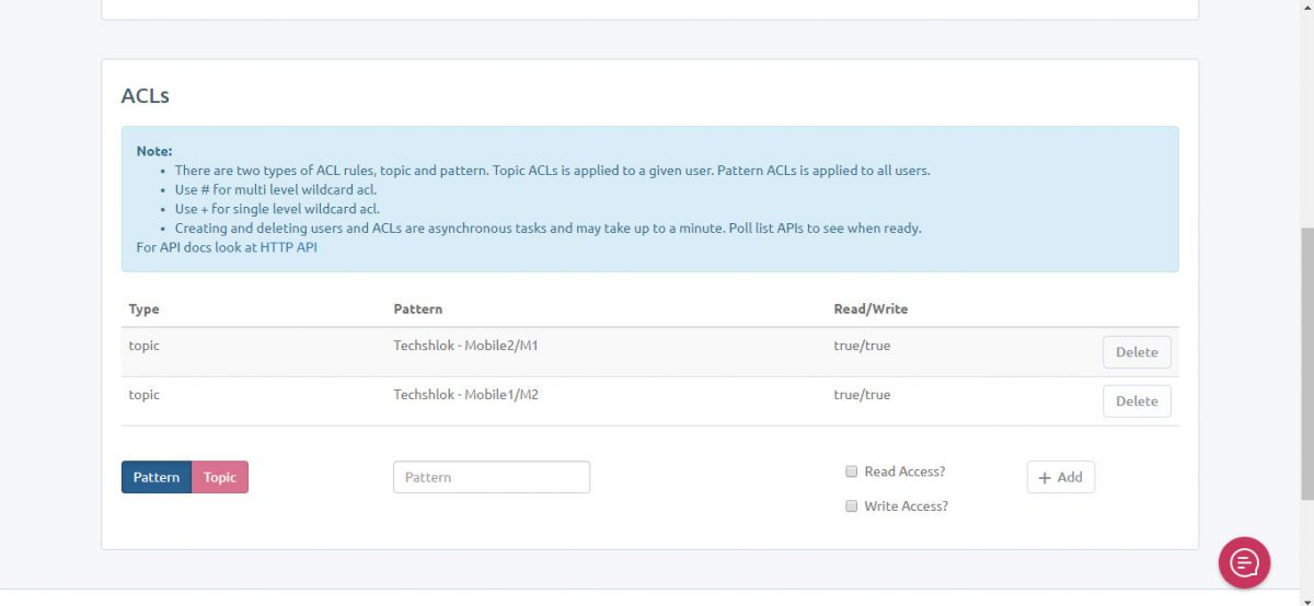 Screenshot of Topics Created on CloudMQTT Screenshot of Topics Created on CloudMQTT