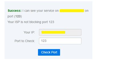 Screenshot of Verifying Server Port at CanYouSeeMe.org
