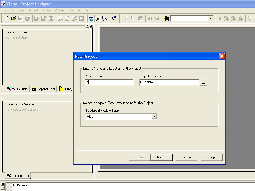 Screenshot of Xilinx Project Navigator Screenshot of Xilinx Project Navigator