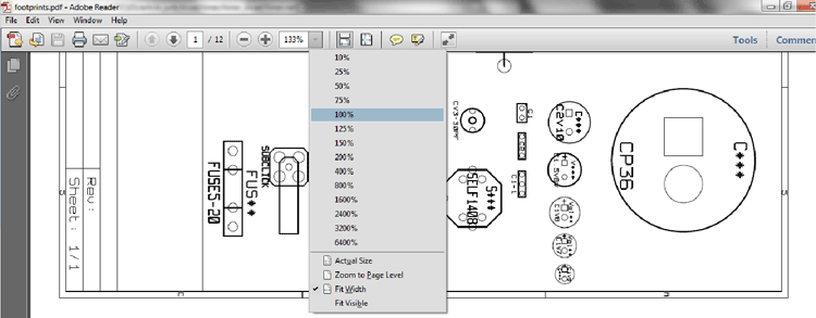 Screenshot of Zoom button in KIcad