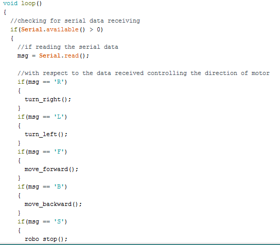 Checking the serial data receiving