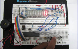 Seven Segment Based Alarm Clock Using 8051 Microcontroller (AT89C51) Circuit On Breadboard