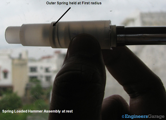 Spring Loaded Hammer Assembly at Rest