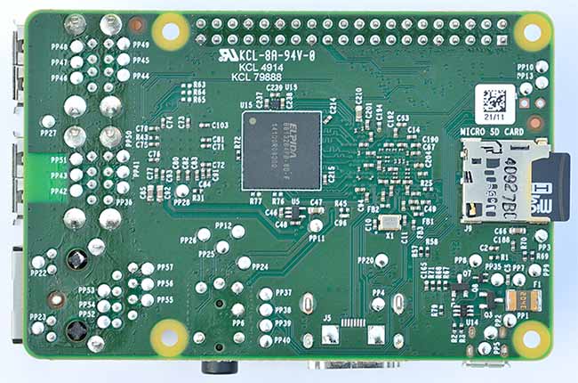 Typical Image of Raspberry Pi 3 MicroSD Card Slot 