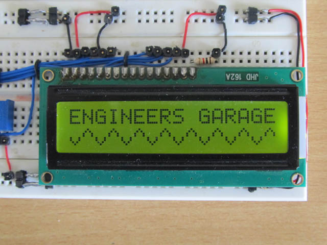  Waveform Created Using Custom Characters Displayed On LCD In This Project