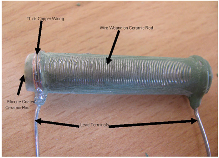 Wire Wound Adjustable Rheostat External Structure After Removal of Slider