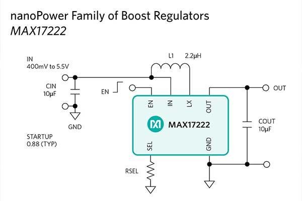 nanoPower Boost Regulator with Industry’s Longest Battery Life