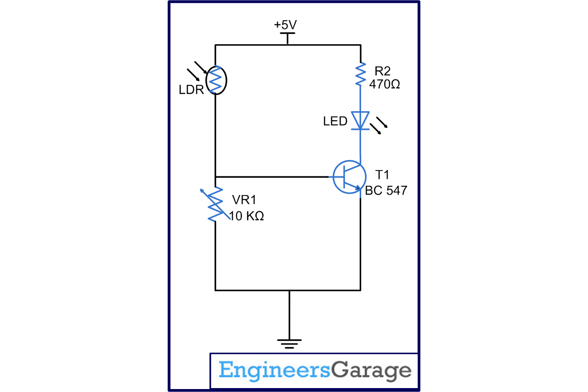 Working of light dependent resistor using transistor