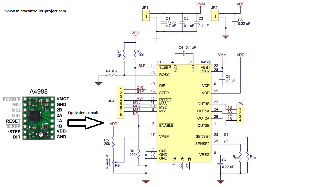 Stm32f103 microcontroller controlling stepper motor by A4988 stepper