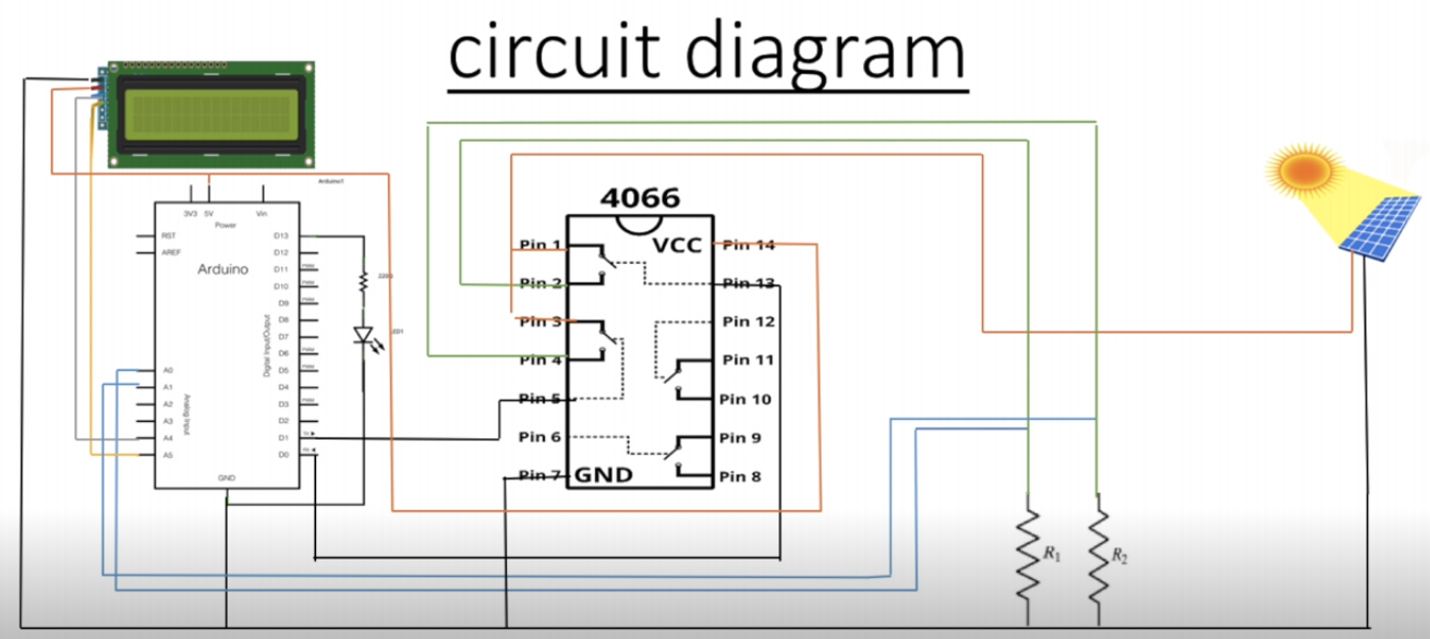 Arduino Solar Tracker Circuit Diagram