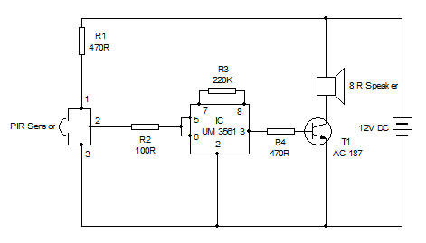 Датчик tcd 210062aa схема подключения PIR Sensor based Alarm
