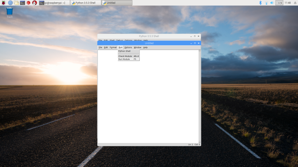 Running Python script on IDLE in Raspbian