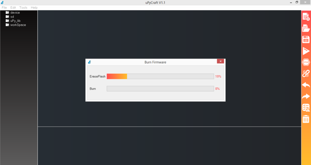 Uploading MicroPython firmware in ESP8266 ESP32 in uPyCraft IDE