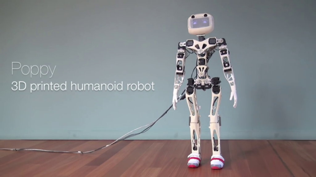 Poppy open-source 3D-printed humanoid robot project 